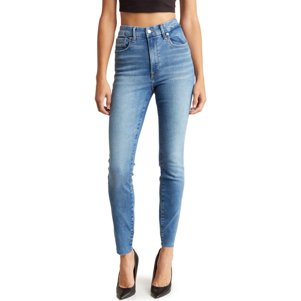 Good American Always Fits Good Waist Raw Hem High Waist Skinny Jeans in Indigo324  product