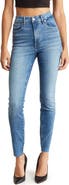 Good American Always Fits Good Waist Raw Hem High Waist Skinny Jeans