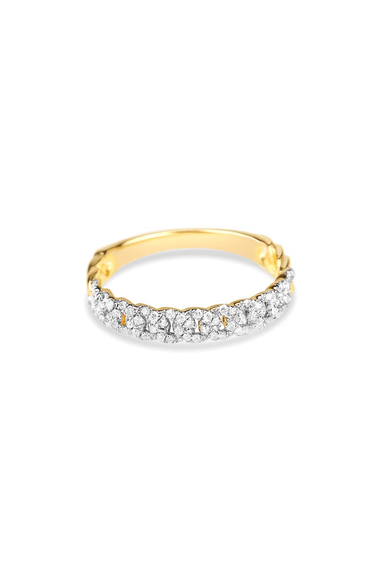Pavé Diamond Chain Ring, Main, color, YELLOW GOLD