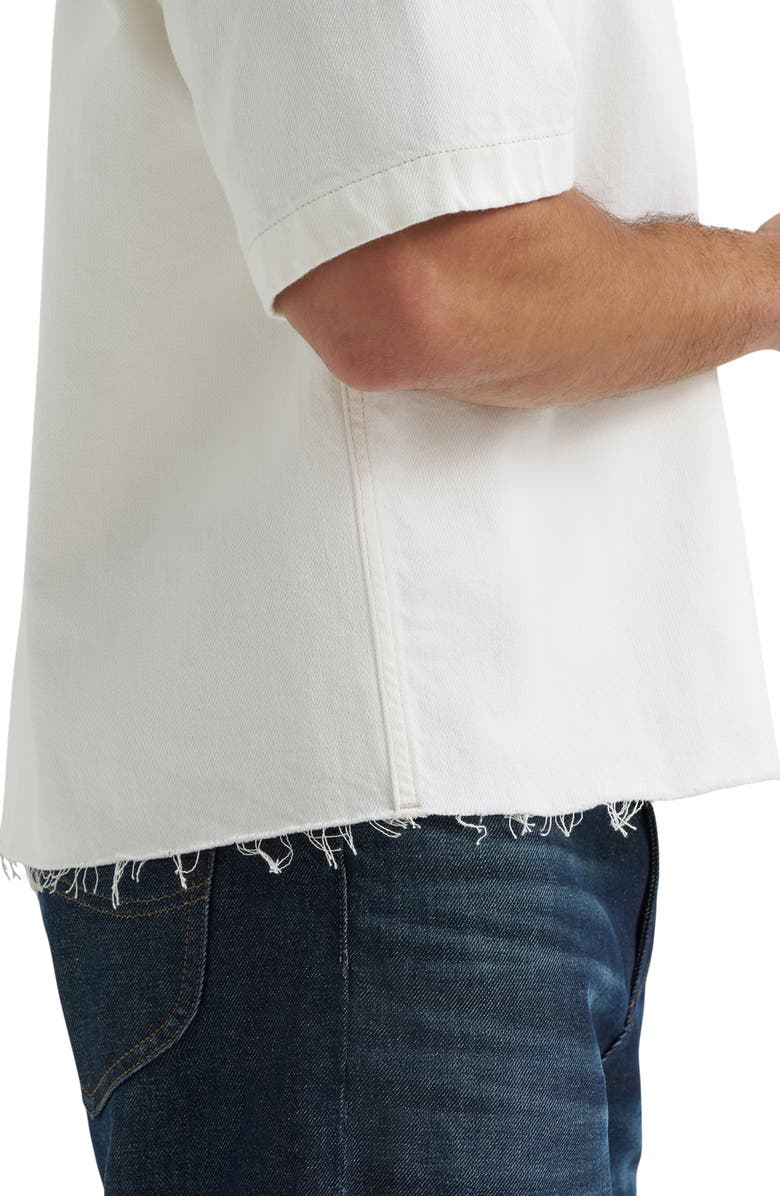 Lee Denim Short Sleeve Zip-Up Shirt, Alternate, color, White