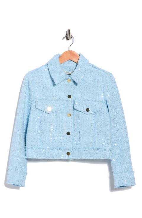 Chloe Sequin Embellished Tweed Crop Jacket