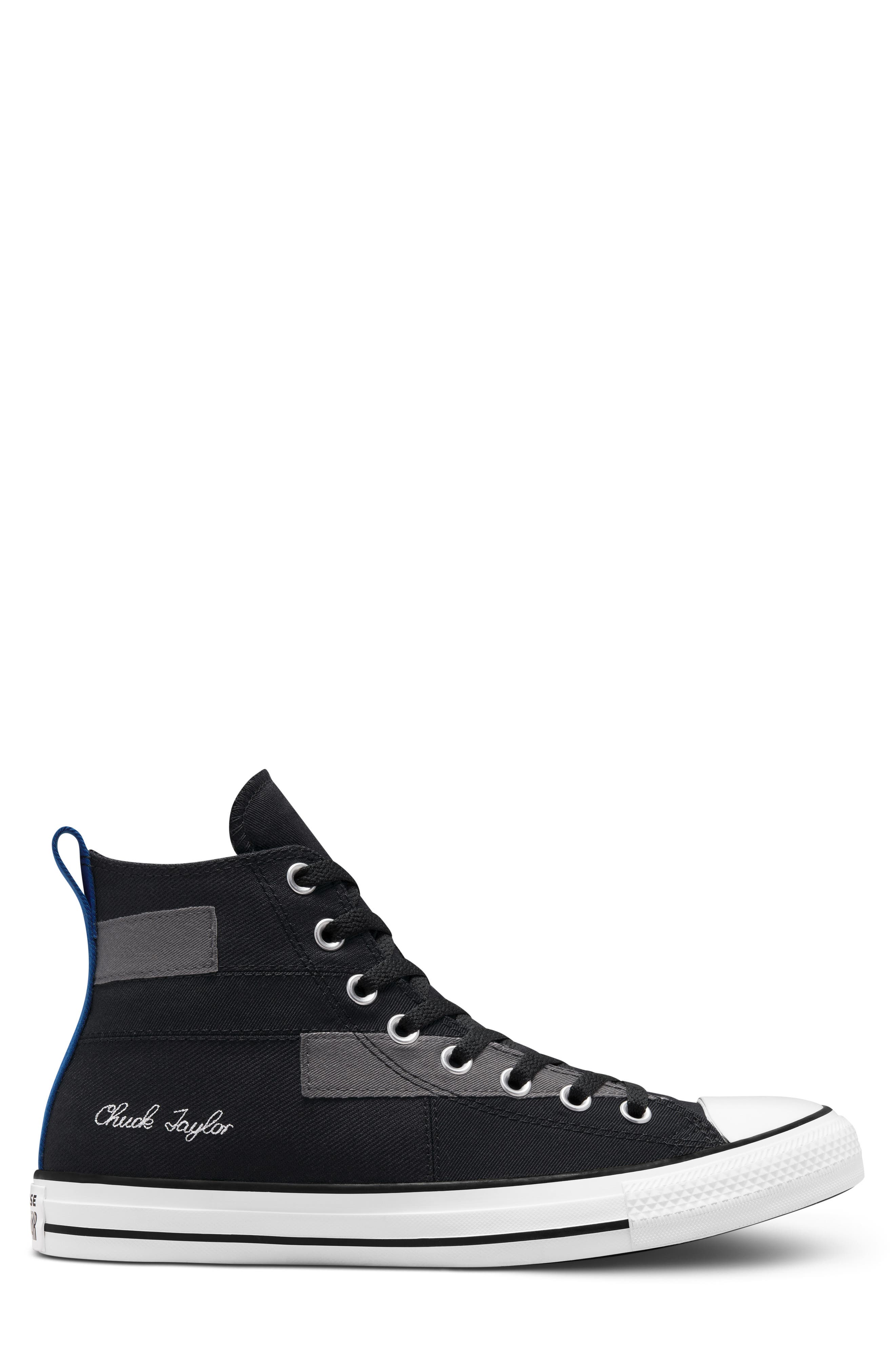 Converse Chuck Taylor All Star Hi Sneaker, Alternate, color, Black/ Blue/ White