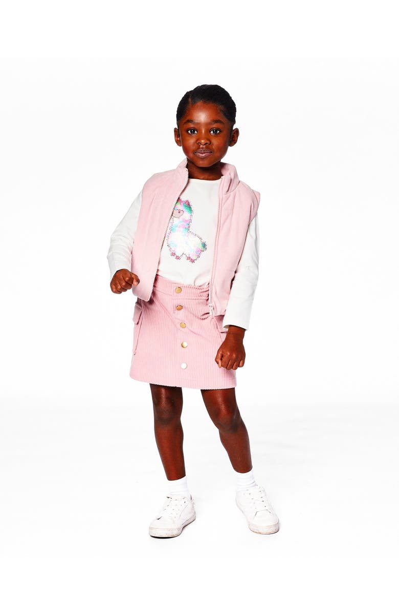 Deux par Deux Corduroy Skirt with Cargo Pockets, Alternate, color, Dusty Pink