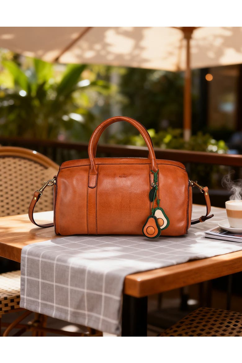 Avo Genuine Leather Botanical Fruit Charm, Alternate, color, Caramel & Beige