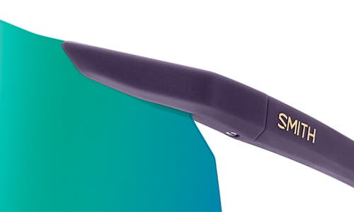 Smith Defy 135mm Chromapop™ Polarized Shield Sunglasses In Matte Purple/cinder/hi Viz