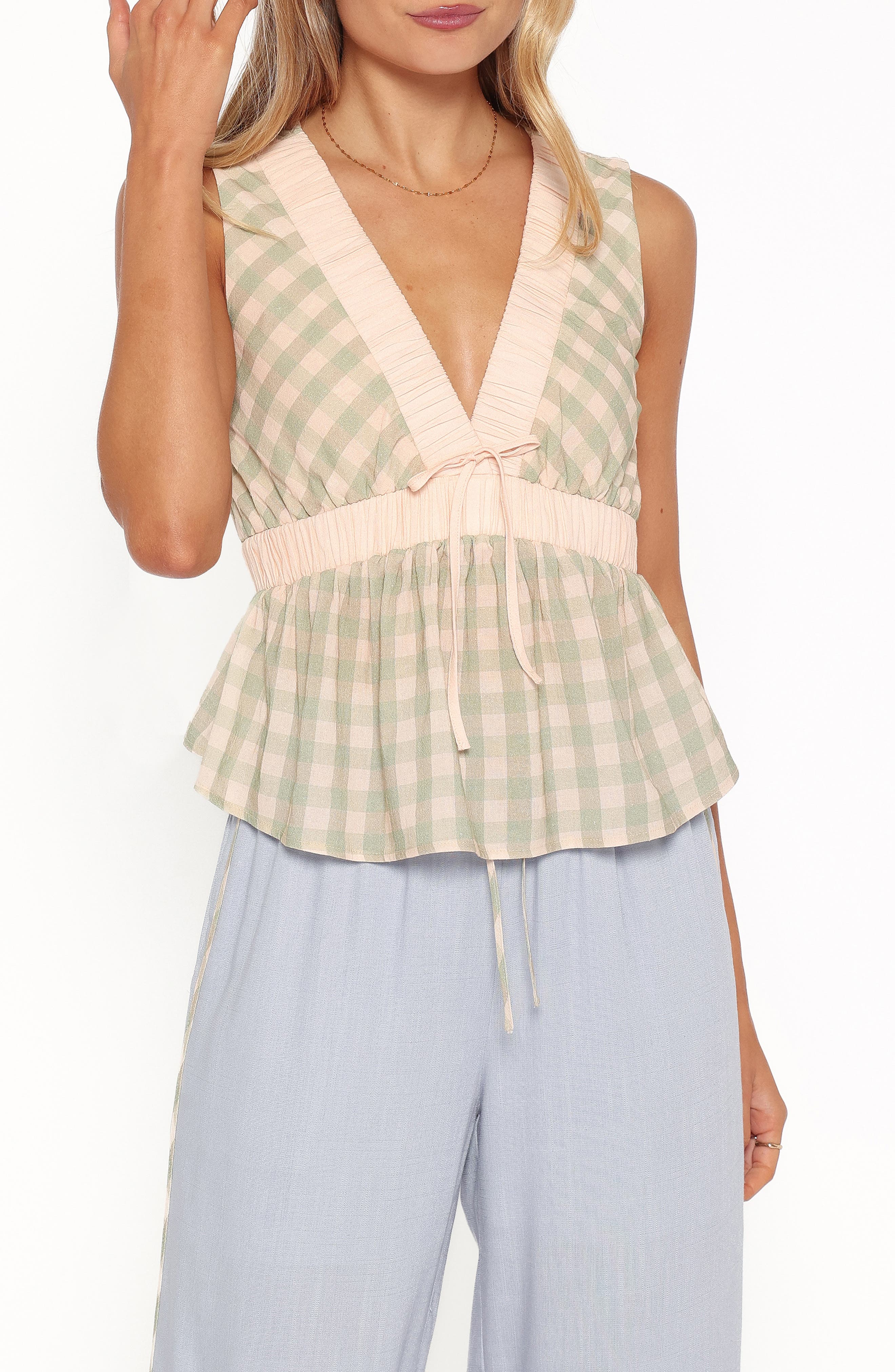 selected GREEN/ PINK GINGHAM
