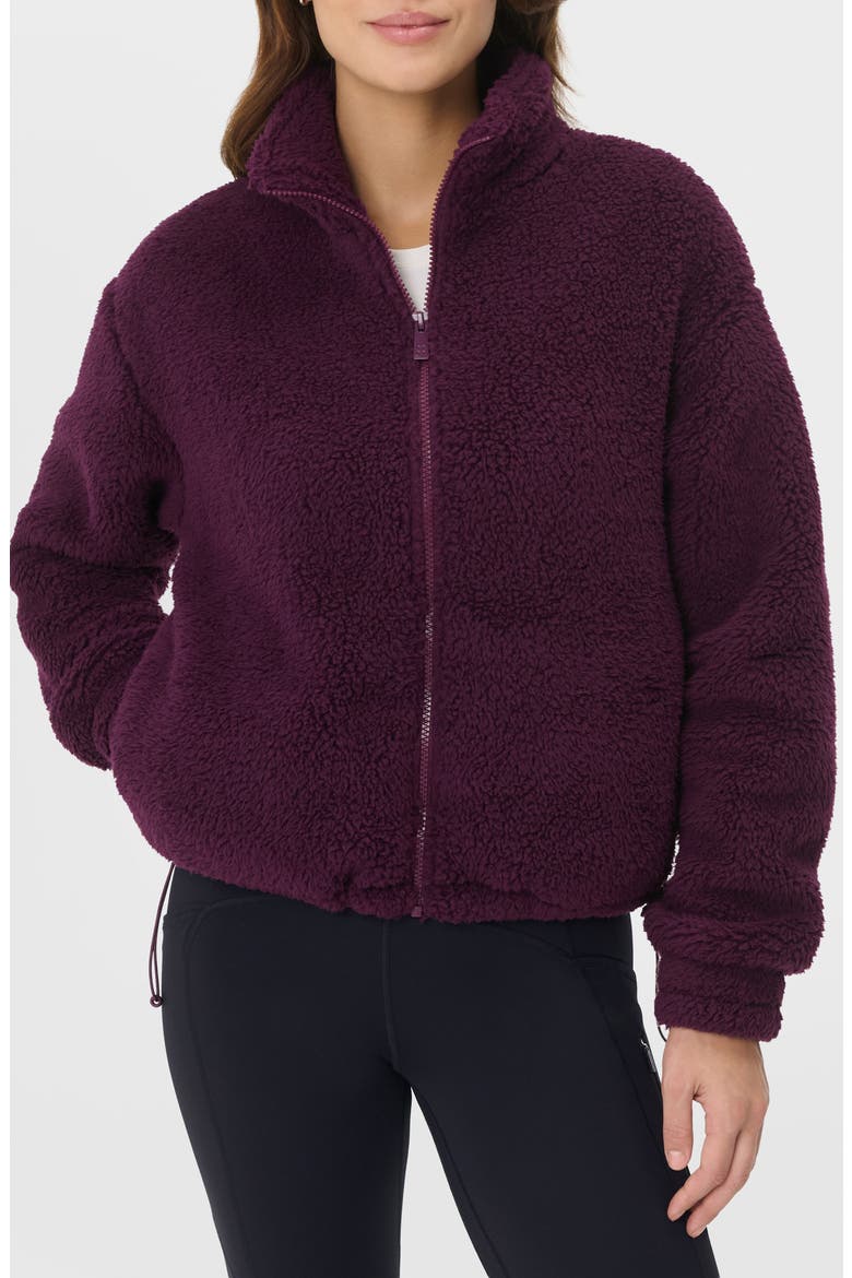 Canyon Front Zip High Pile Fleece Jacket, Main, color, PLUM PURPLE