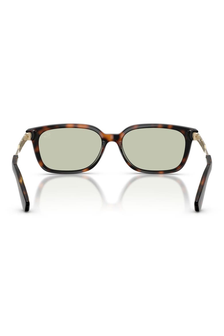 54mm Rectangular Sunglasses, Alternate, color, DARK HAVANA / LIGHT GREEN