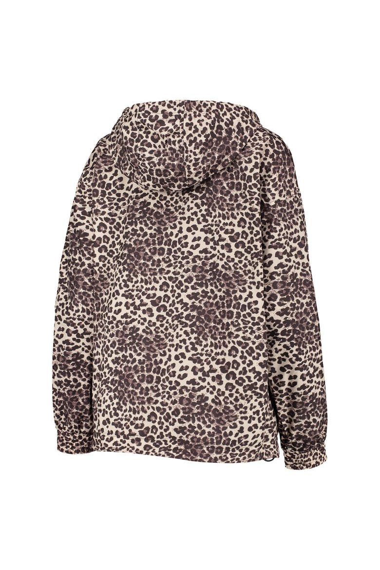 Women's DKNY Sport Leopard Philadelphia 76ers Gabriella Windbreaker Half-Zip Hoodie, Alternate, color, Leopard