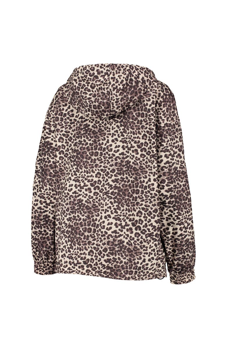 G-III SPORTS BY CARL BANKS Women's DKNY Sport Leopard Philadelphia 76ers Gabriella Windbreaker Half-Zip Hoodie, Alternate, color, Leopard