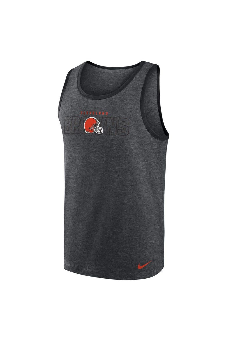 Men's Nike Heathered Charcoal Cleveland Browns Tri-Blend Tank Top, Alternate, color, Heather Charcoal