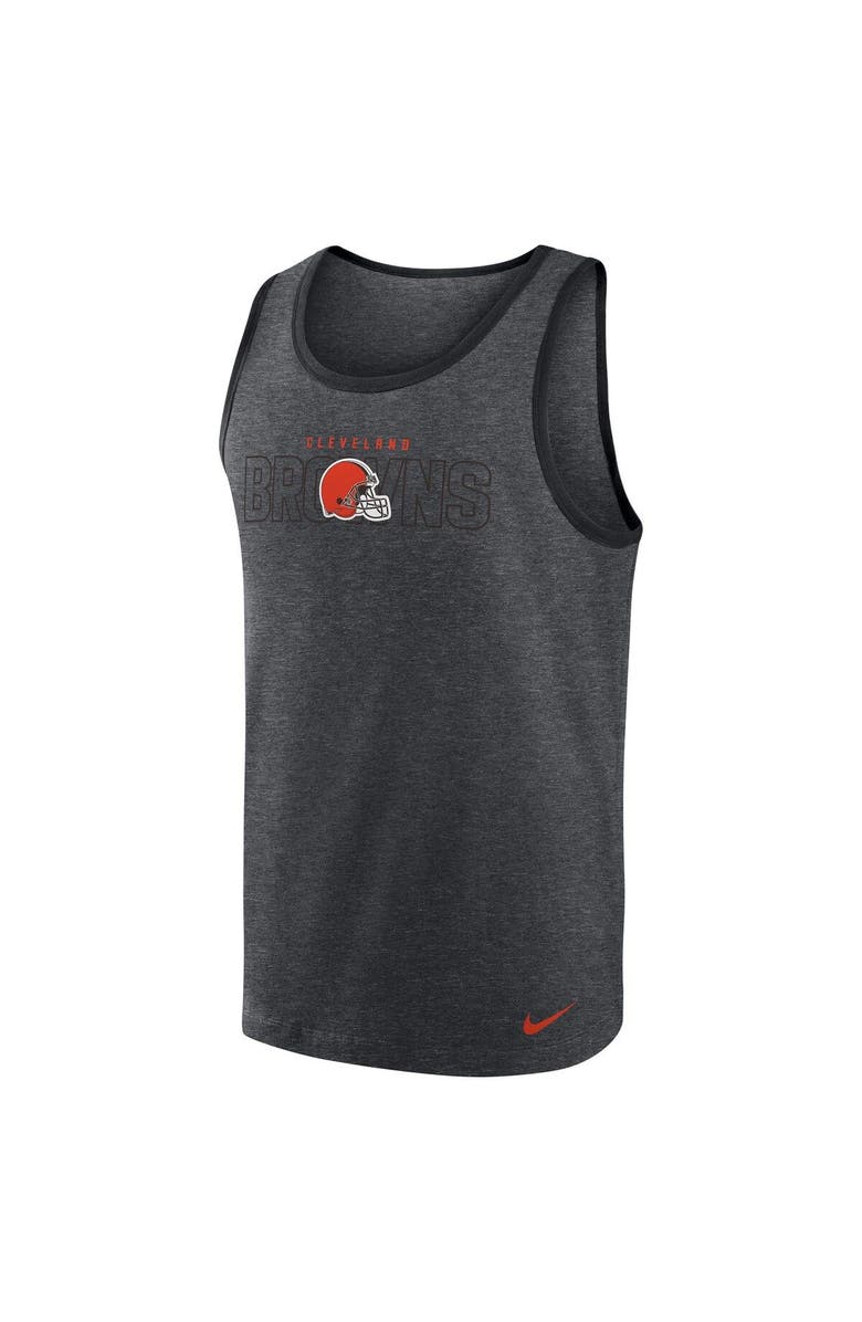 Nike Men's Nike Heathered Charcoal Cleveland Browns Tri-Blend Tank Top, Alternate, color, Heather Charcoal