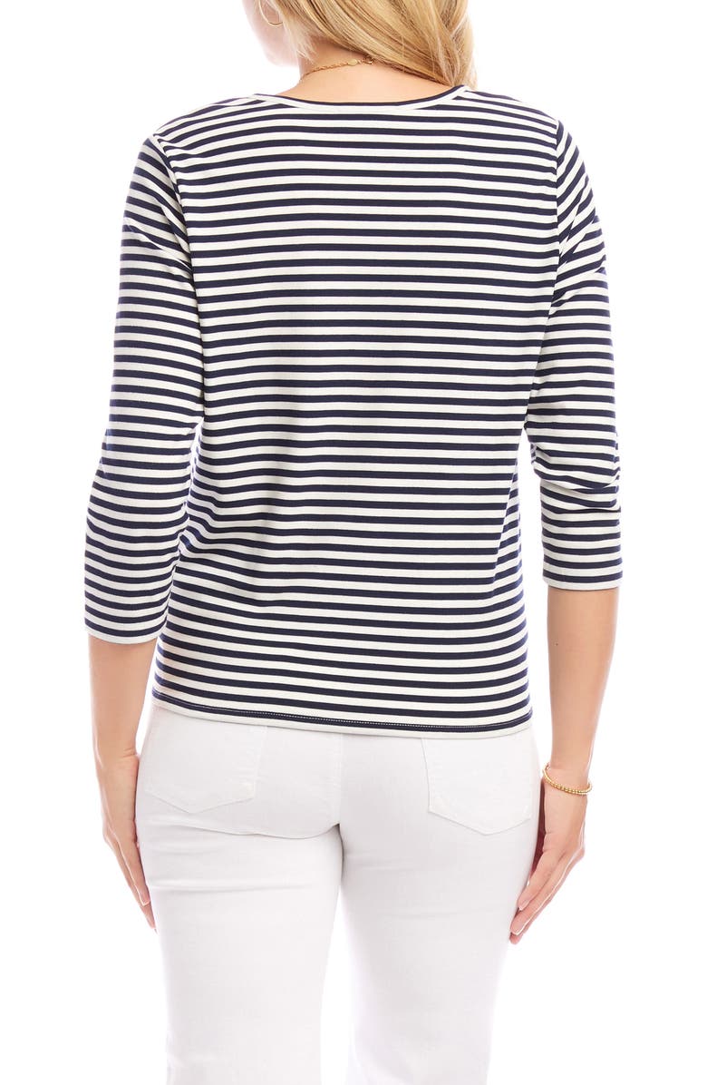 Karen Kane Stripe Tie Hem Top, Alternate, color,