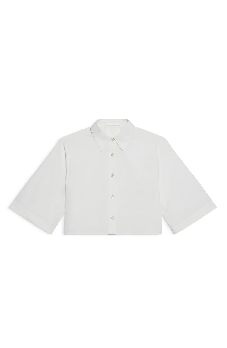 Helmut Lang Button Back Boxy Cotton Cotton Button-Up Shirt, Alternate, color, White