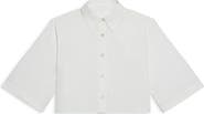 Helmut Lang Button Back Boxy Cotton Cotton Button-Up Shirt