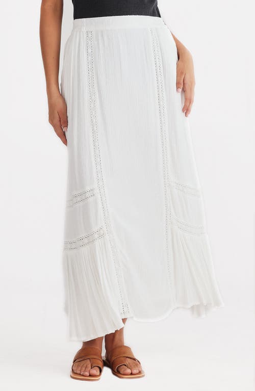 Talisman The Label Midas Clip Dot Maxi Skirt In Off White Dobby