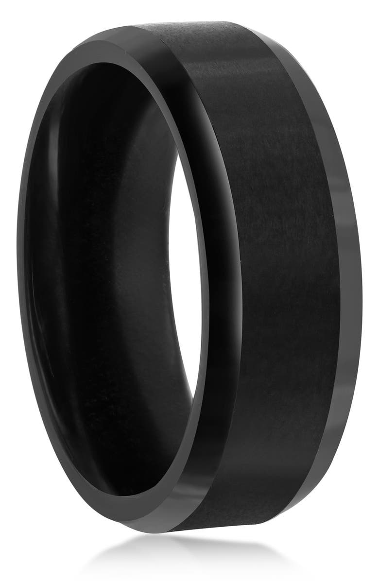 BLACKJACK 8mm Black Tungsten Ring, Alternate, color, Black