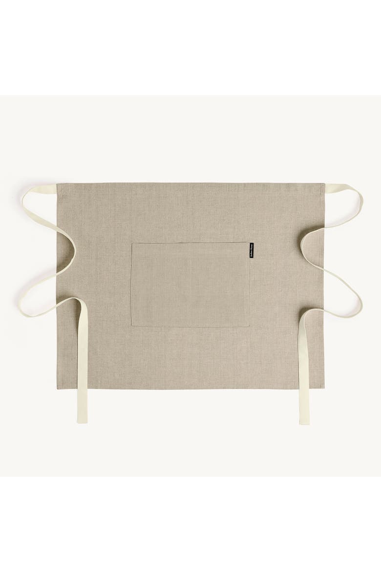 Linen Bistro Server Apron with Pockets, Extra-Long Ties, 21 x 27 Inches, Main, color, Natural / Ivory