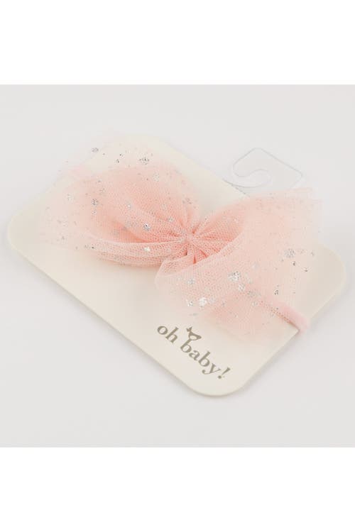 OH BABY OH BABY! SILVER FLECK GLINDA BOW ON NYLON HEADBAND 