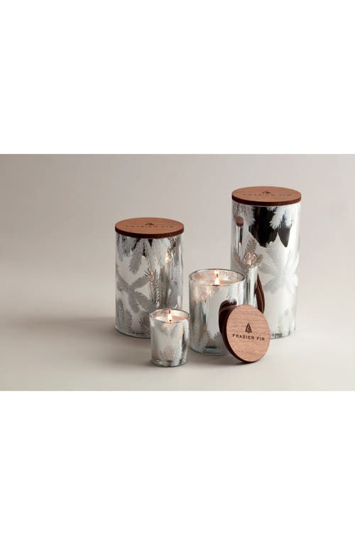 Thymes Frasier Fir Statement Small Luminary Candle In Silver