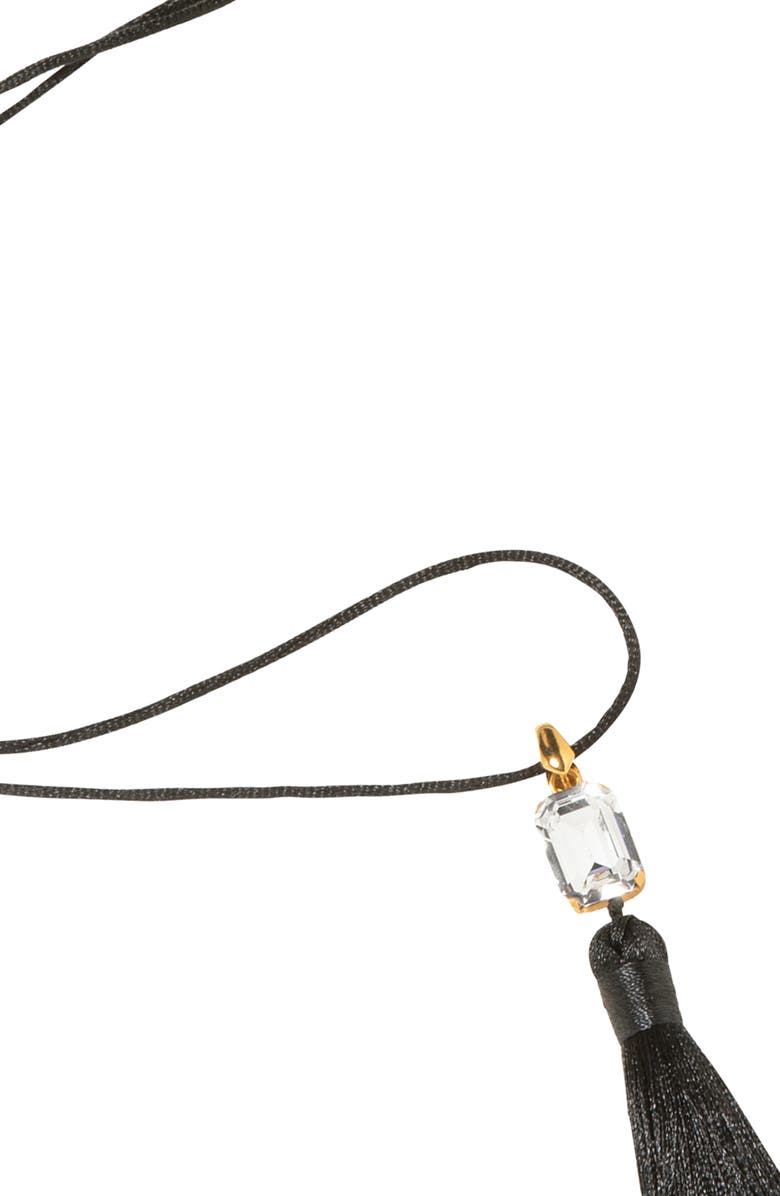 Jennifer Behr Francine Tassel Pendant Necklace, Alternate, color, Black