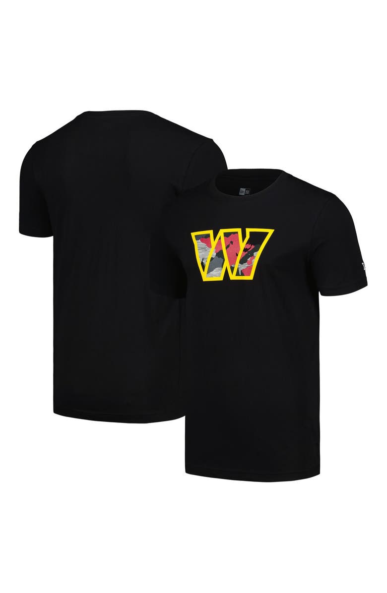 New Era Men's New Era Black Washington Commanders Camo Logo T-Shirt, Alternate, color, 