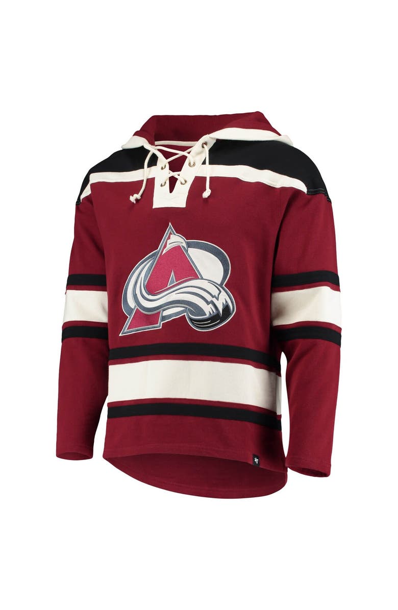 '47 Men's '47 Nathan MacKinnon Burgundy Colorado Avalanche Player Name & Number Lacer Pullover Hoodie, Alternate, color,