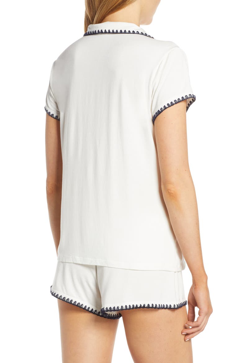 Frida Short Pajamas, Alternate, color, IVORY/NAVY