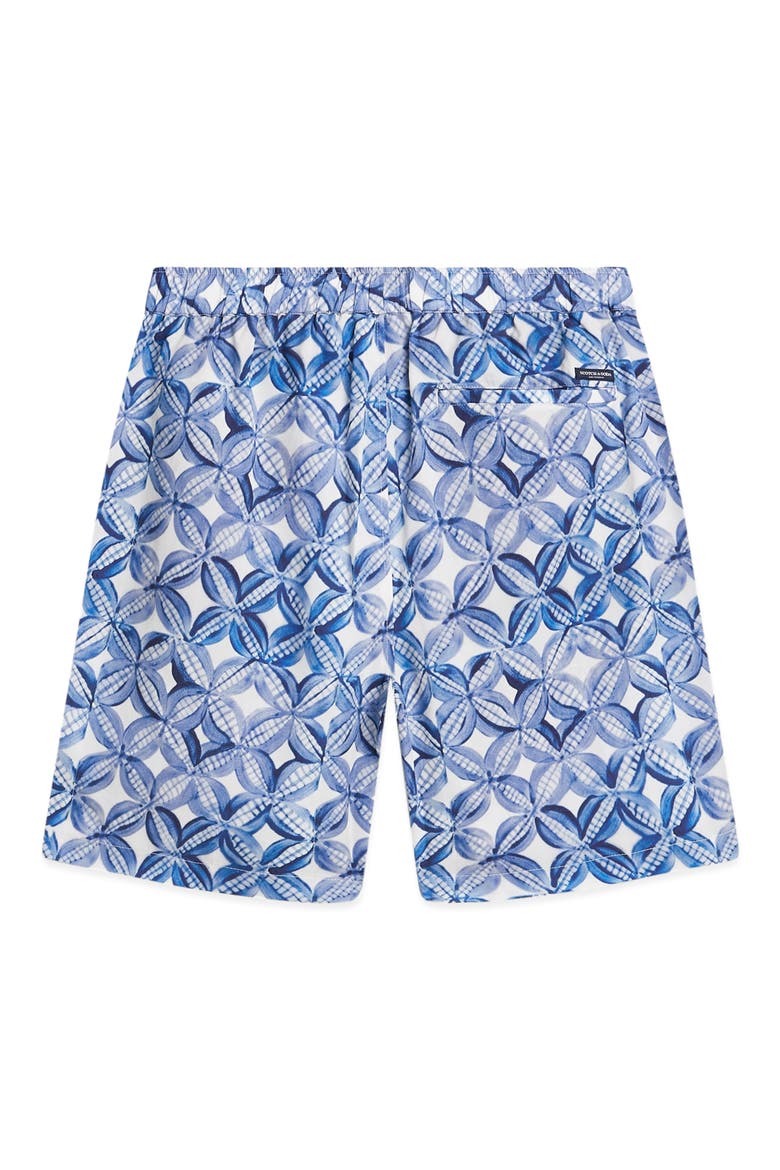 Relaxed Fit Print Drawstring Shorts, Alternate, color, TILES FLOWER BLUE