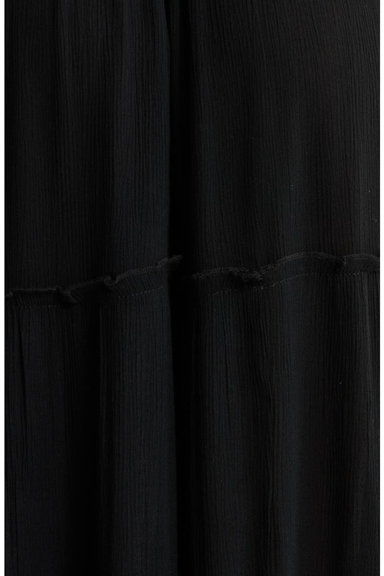 Tiered Ruffle Maxi Cover-Up Dress, Alternate, color, BLACK