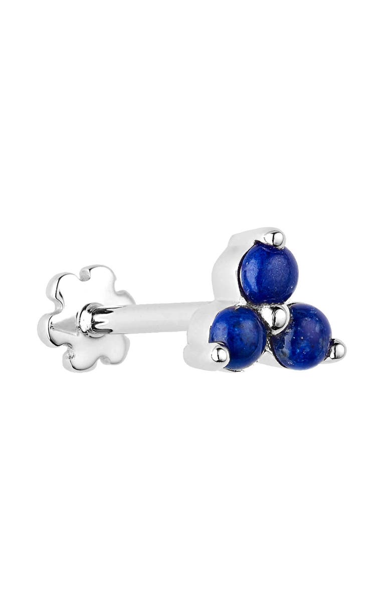 MARIA TASH Large Lapis Trinity Threaded Stud Earring, Alternate, color,