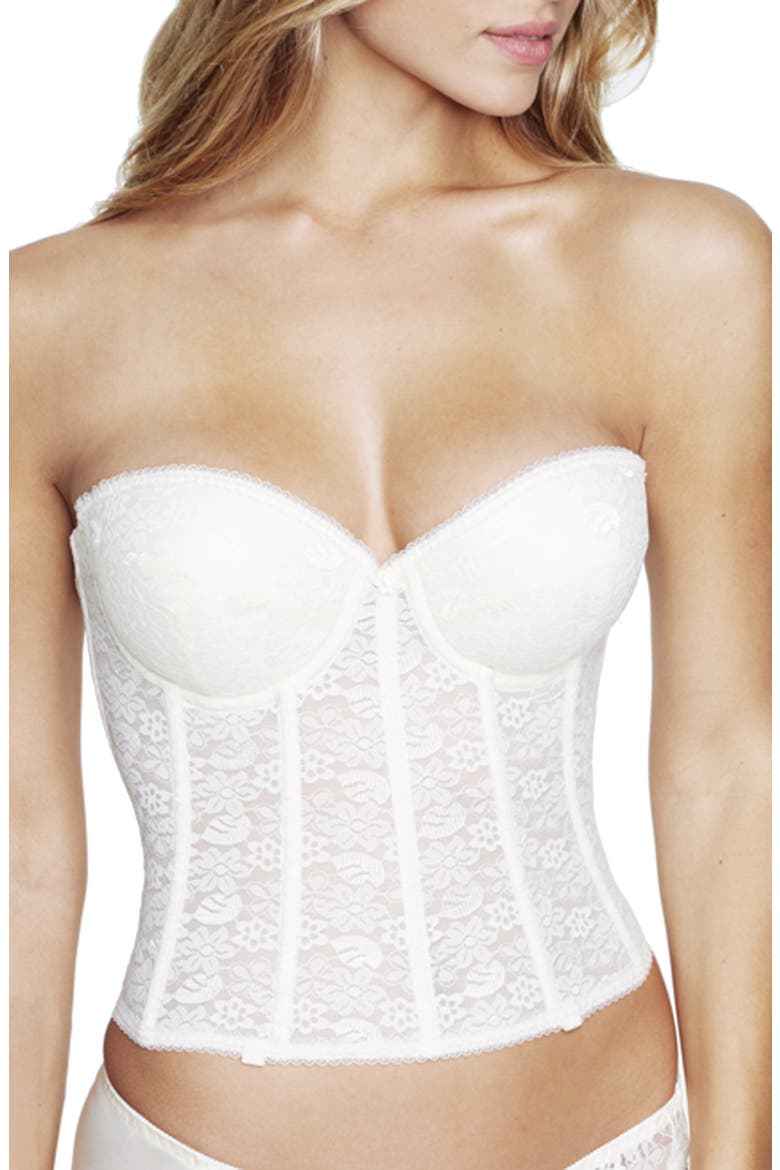 Hannah Push-Up Longline Underwire Bustier, Main, color, IVORY