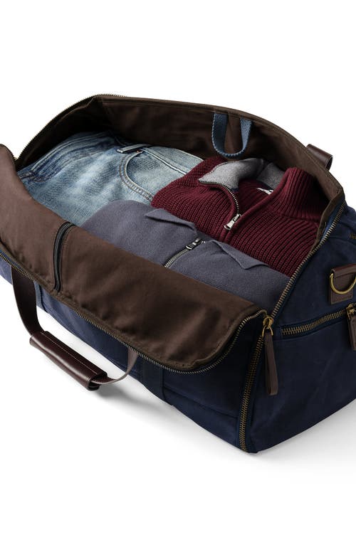 Lands' End Waxed Canvas Convertible Garment Duffle In Blue