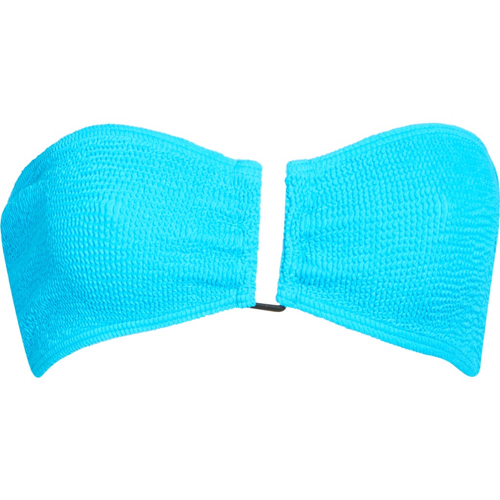 Bondeye Bond-eye Blake U-bar Bandeau Bikini Top In Cyan Recycled