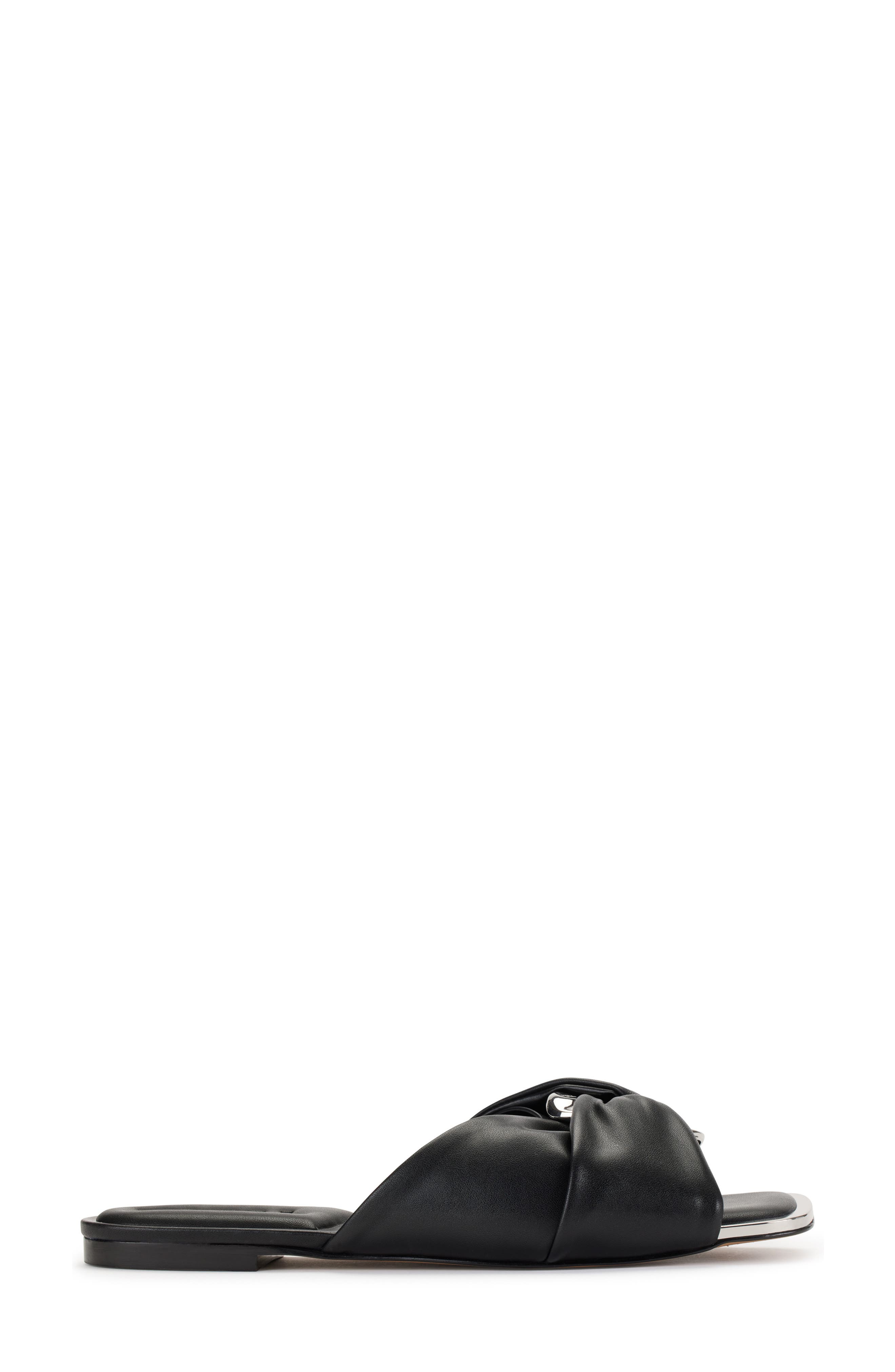 DKNY Doretta Twisted Slide Sandal, Alternate, color, Black/ Nickel