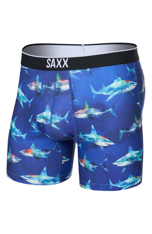 Saxx Volt Breathable Sim Fit Mesh Boxer Briefs In Blue