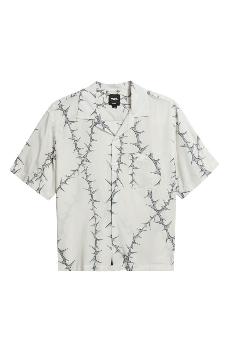 Vans Van Doren Print Camp Shirt, Main, color, White