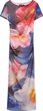 Desigual Floral Print Short Sleeve Dress