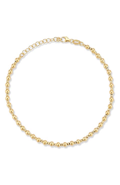 14K Gold Ball Chain Bracelet