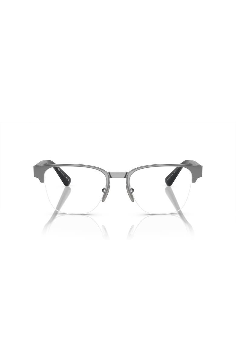 Prada 52mm Rectangle optical glasses, Alternate, color, Silver