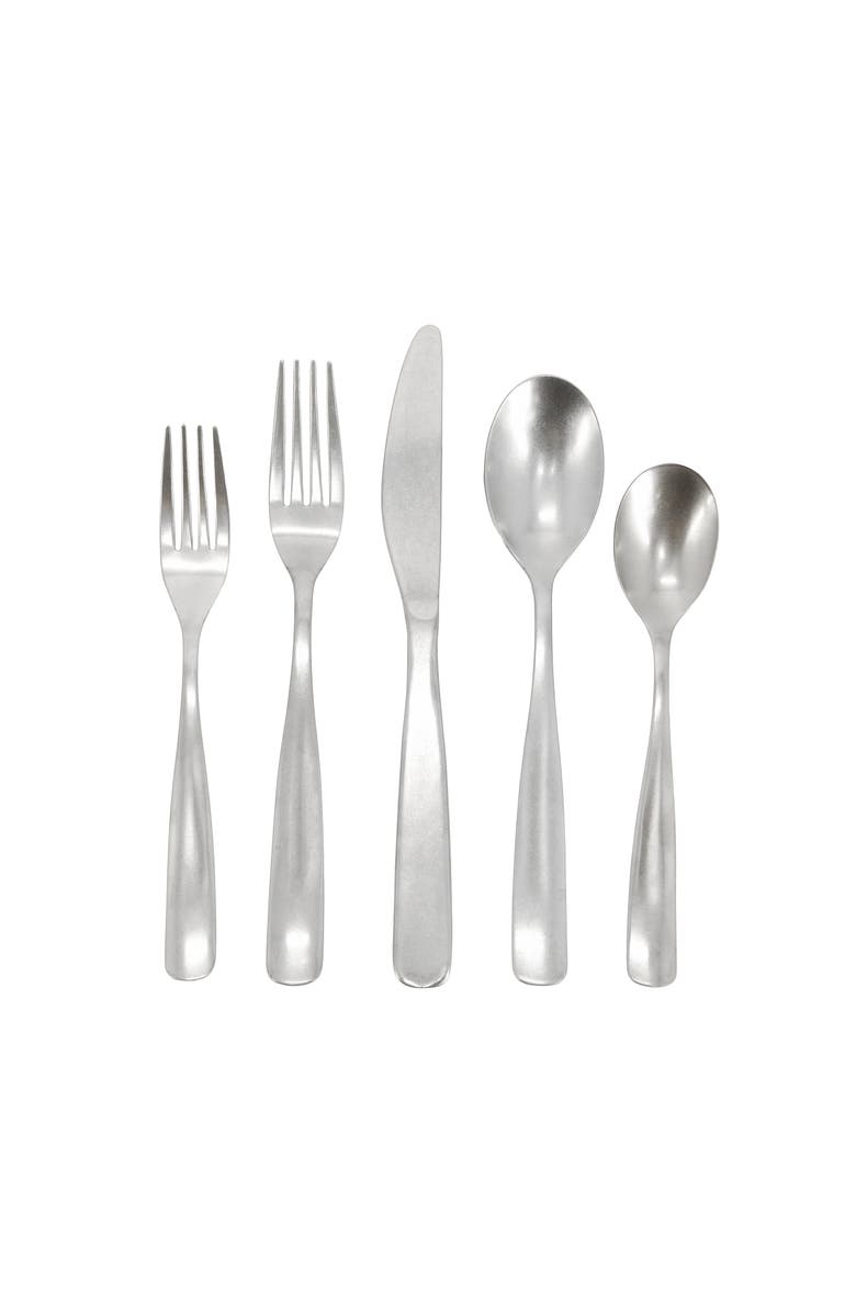 Gibson Home Hulton 20 Piece Stainless Steel Flatware Set, Alternate, color, Metallic Silver