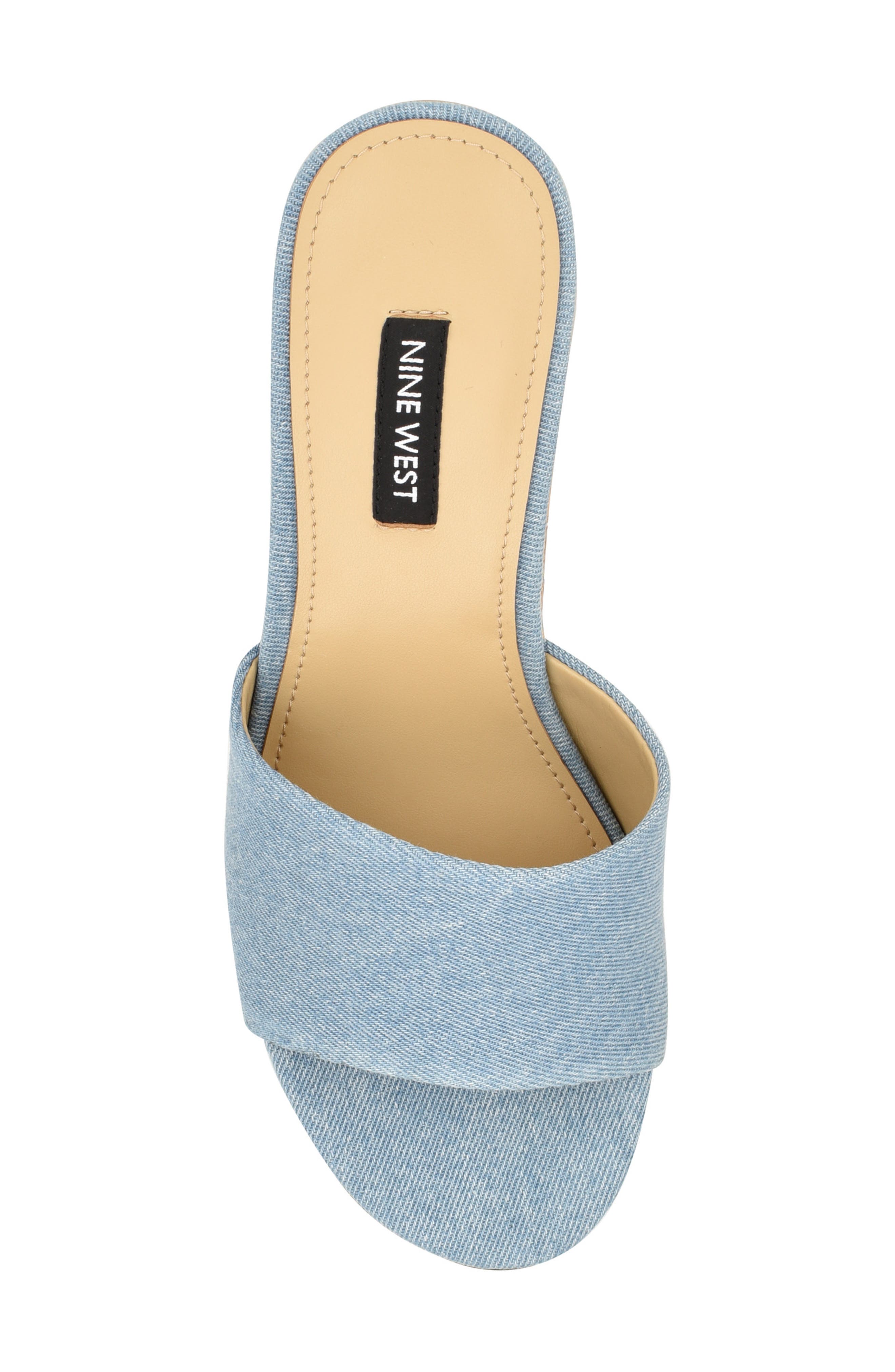 Nine West Boone Denim Platform Slide Sandal, Alternate, color, 