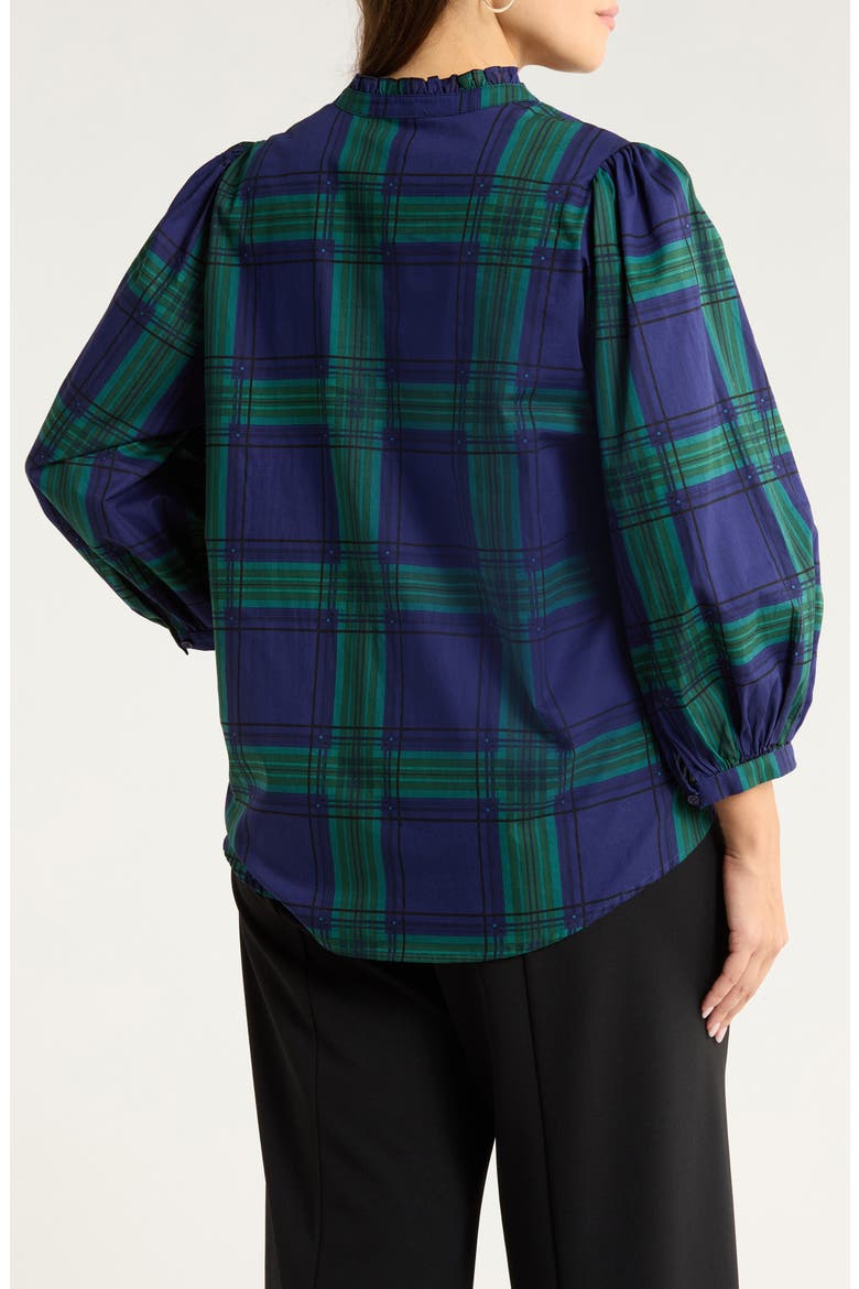 Ima Harrisville Plaid Button-Up Cotton Shirt, Alternate, color, NAVY-GREEN