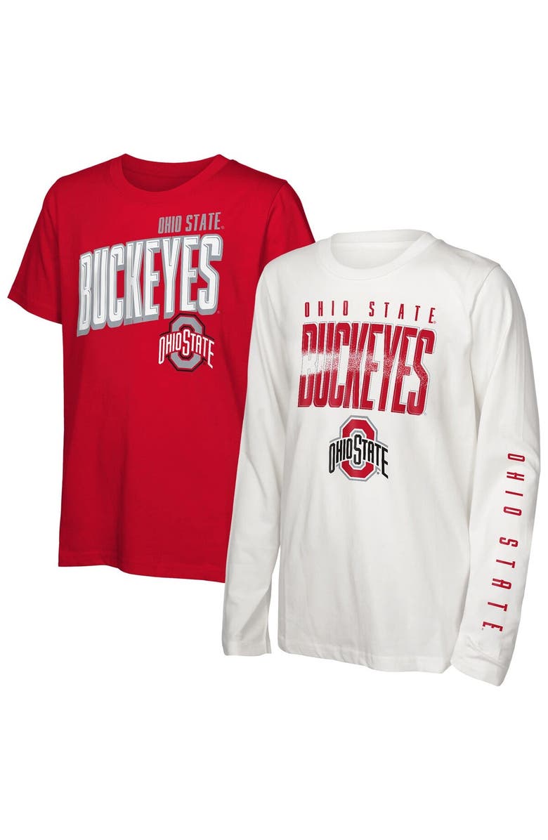 Outerstuff Preschool Outerstuff Ohio State Buckeyes Mix 3-in-1 Combo T-Shirt Set, Main, color, 