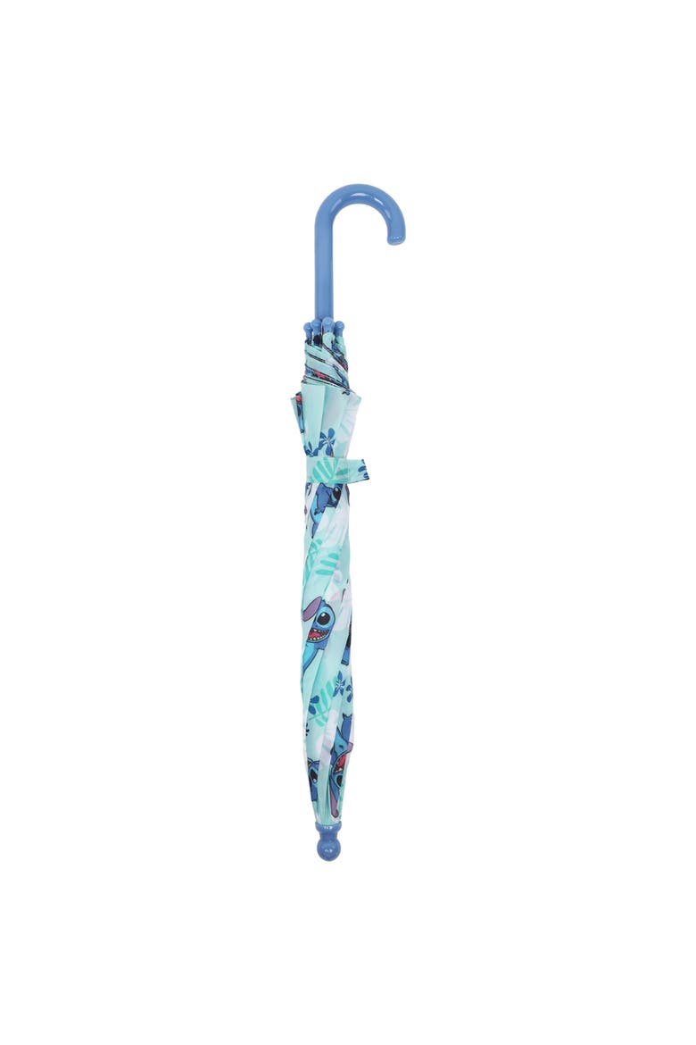 Stitch Tropical Leaf Kids Umbrella, Alternate, color, TEAL