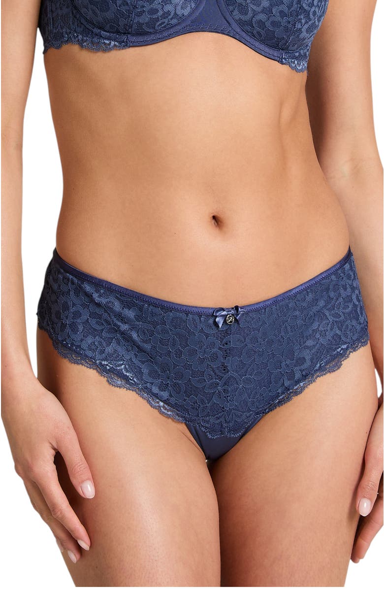 Hunkemöller Marine Brazilian Knickers, Main, color, Blue Indigo