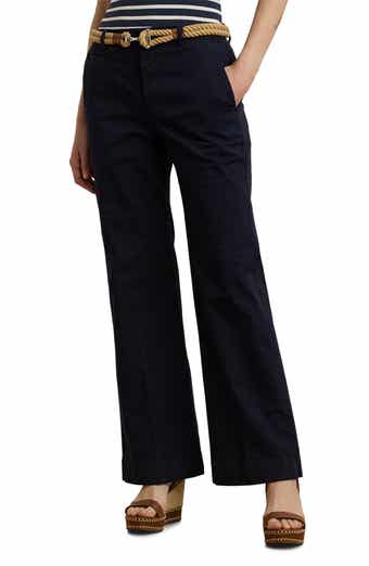 Stretch Cotton Flare Leg Chinos