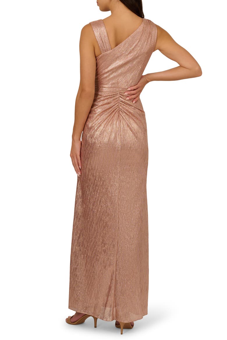 Metallic Foil Gown, Alternate, color, ROSE GOLD