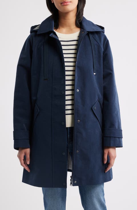 Flared Hooded Raincoat
