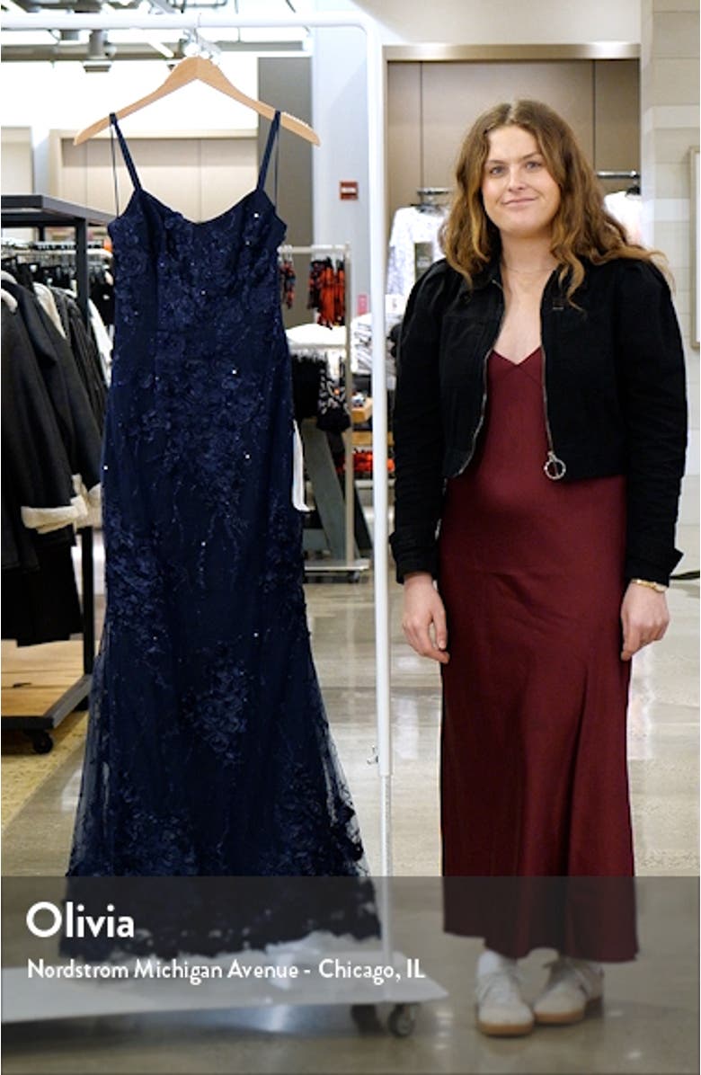 Giovanna Floral Sequin Mermaid Gown, sales video thumbnail